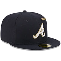 Casquette ajustée New Era bleu marine Atlanta Braves 2025 59FIFTY Day avec épingles