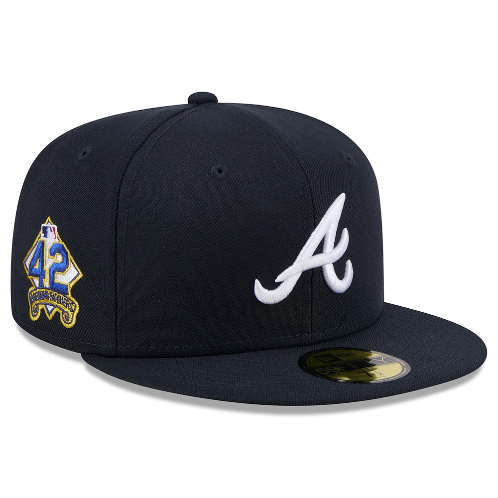 Men's New Era  Navy Atlanta Braves 2025 Jackie Robinson Day 59FIFTY Fitted Hat