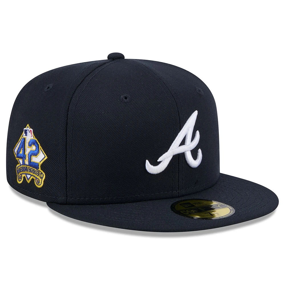 Men's New Era Navy Atlanta Braves 2025 Jackie Robinson Day 59FIFTY Fitted Hat