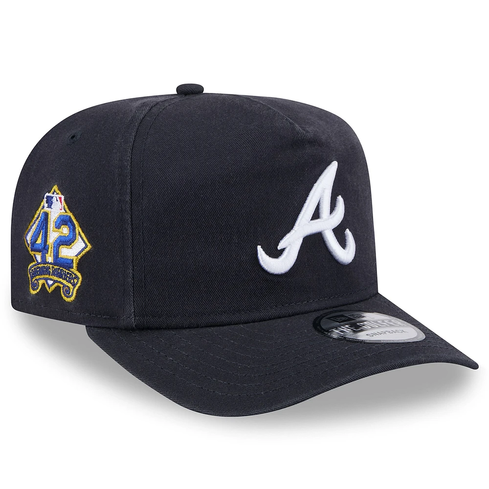 Casquette ajustable Jackie Robinson Day Golfer pour homme, bleu marine, des Braves d'Atlanta 2025, New Era