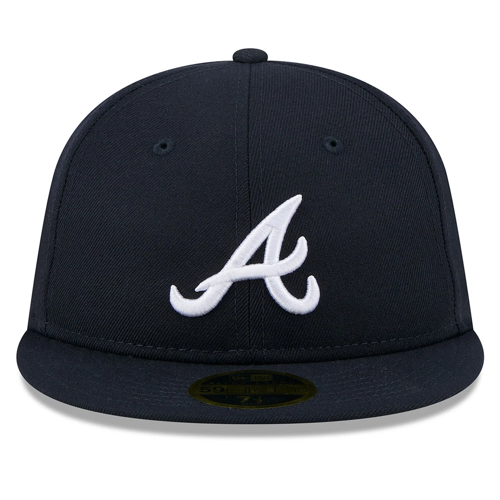 Casquette ajustée non structurée Jackie Robinson Day 59FIFTY pour homme, bleu marine, des Braves d'Atlanta 2025