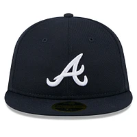 Casquette ajustée non structurée Jackie Robinson Day 59FIFTY pour homme, bleu marine, des Braves d'Atlanta 2025