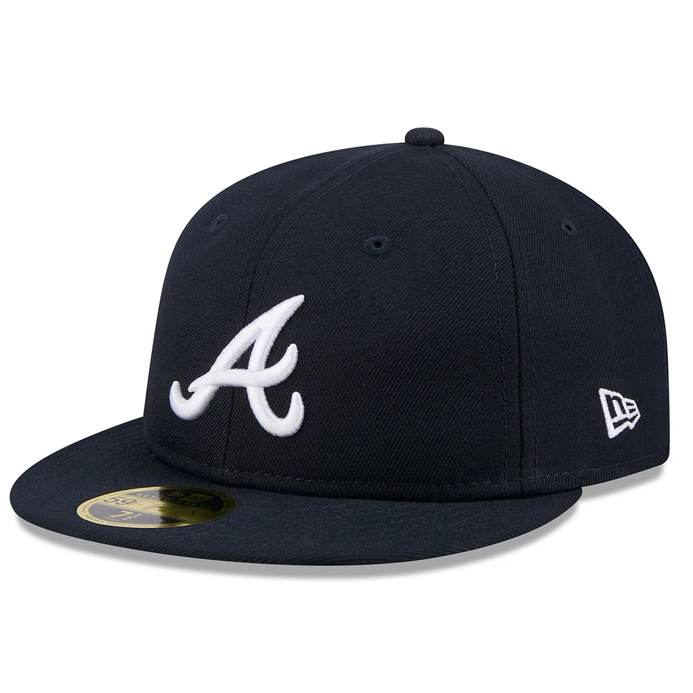 Casquette ajustée non structurée Jackie Robinson Day 59FIFTY pour homme, bleu marine, des Braves d'Atlanta 2025
