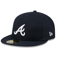 Casquette ajustée non structurée Jackie Robinson Day 59FIFTY pour homme, bleu marine, des Braves d'Atlanta 2025