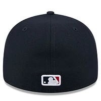 Casquette ajustée non structurée Jackie Robinson Day 59FIFTY pour homme, bleu marine, des Braves d'Atlanta 2025