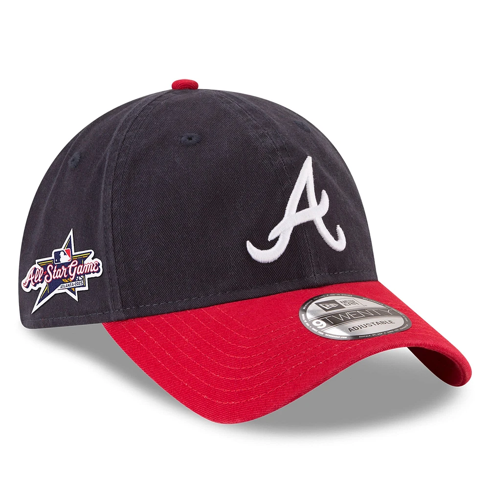 Casquette ajustable 9TWENTY bleu marine pour homme New Era Atlanta Braves 2025 MLB All-Star Game Side Patch