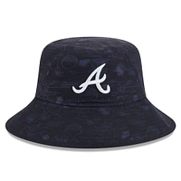 Men's New Era  Navy Atlanta Braves 2025 Spring Training All Over Print Bucket Hat