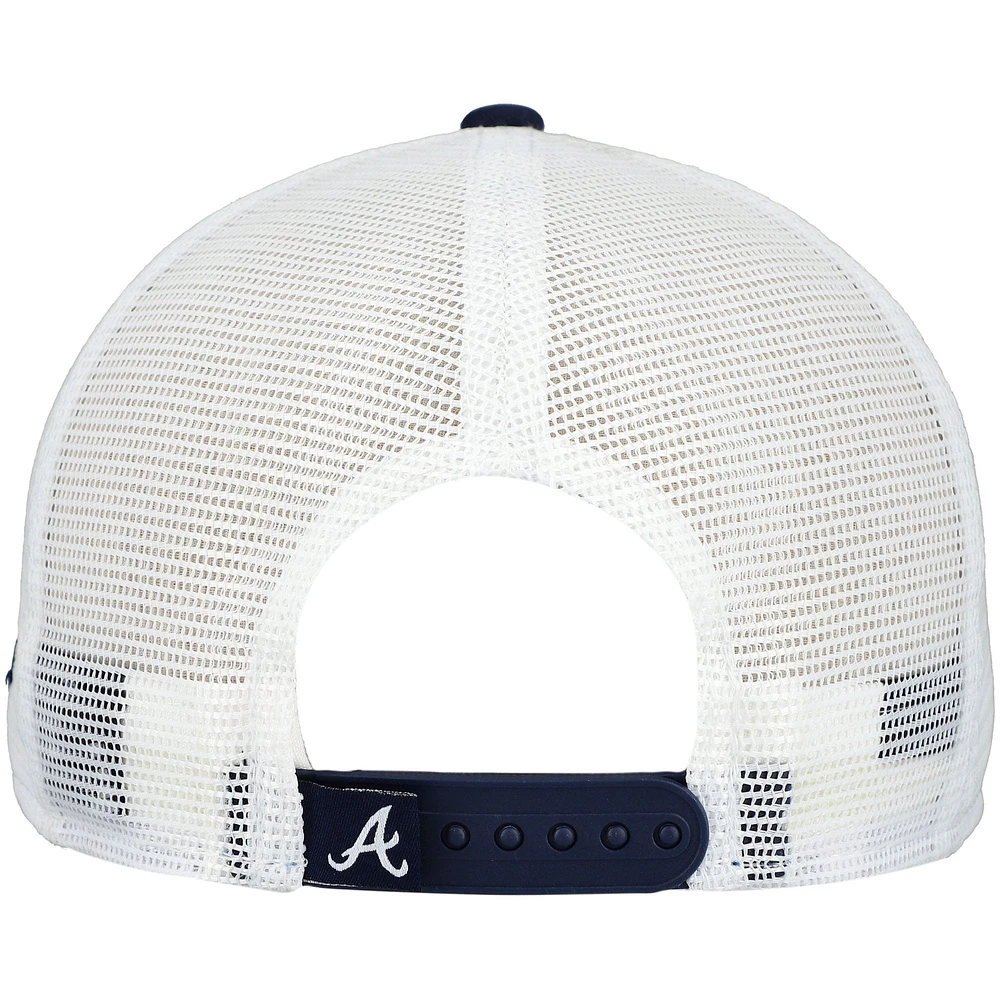 Men's New Era  Navy Atlanta Braves A-Frame Trucker 9FIFTY Snapback Hat