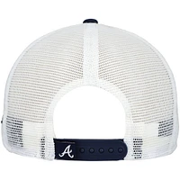 Men's New Era  Navy Atlanta Braves A-Frame Trucker 9FIFTY Snapback Hat