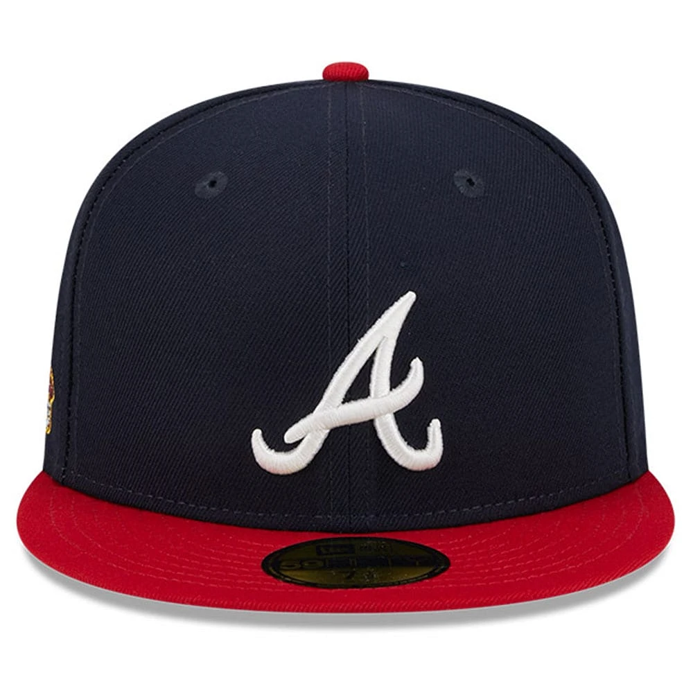 Casquette ajustée 59FIFTY des Atlanta Braves Big League Chew Team New Era pour hommes, bleu marine