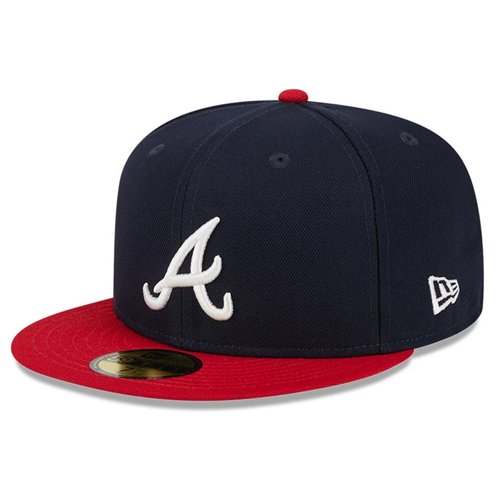 Casquette ajustée 59FIFTY des Atlanta Braves Big League Chew Team New Era pour hommes, bleu marine