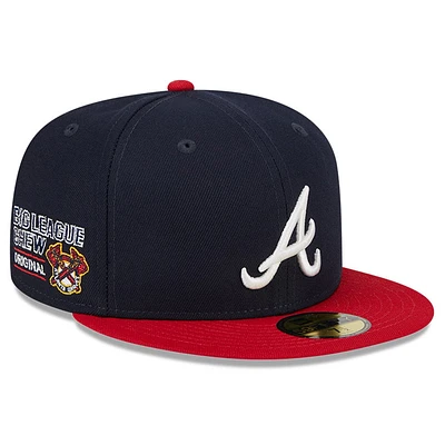 Casquette ajustée 59FIFTY des Atlanta Braves Big League Chew Team New Era pour hommes, bleu marine