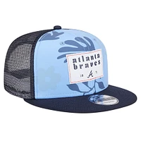 Men's New Era Navy Atlanta Braves Bikini Bottom Trucker 9FIFTY Snapback Hat