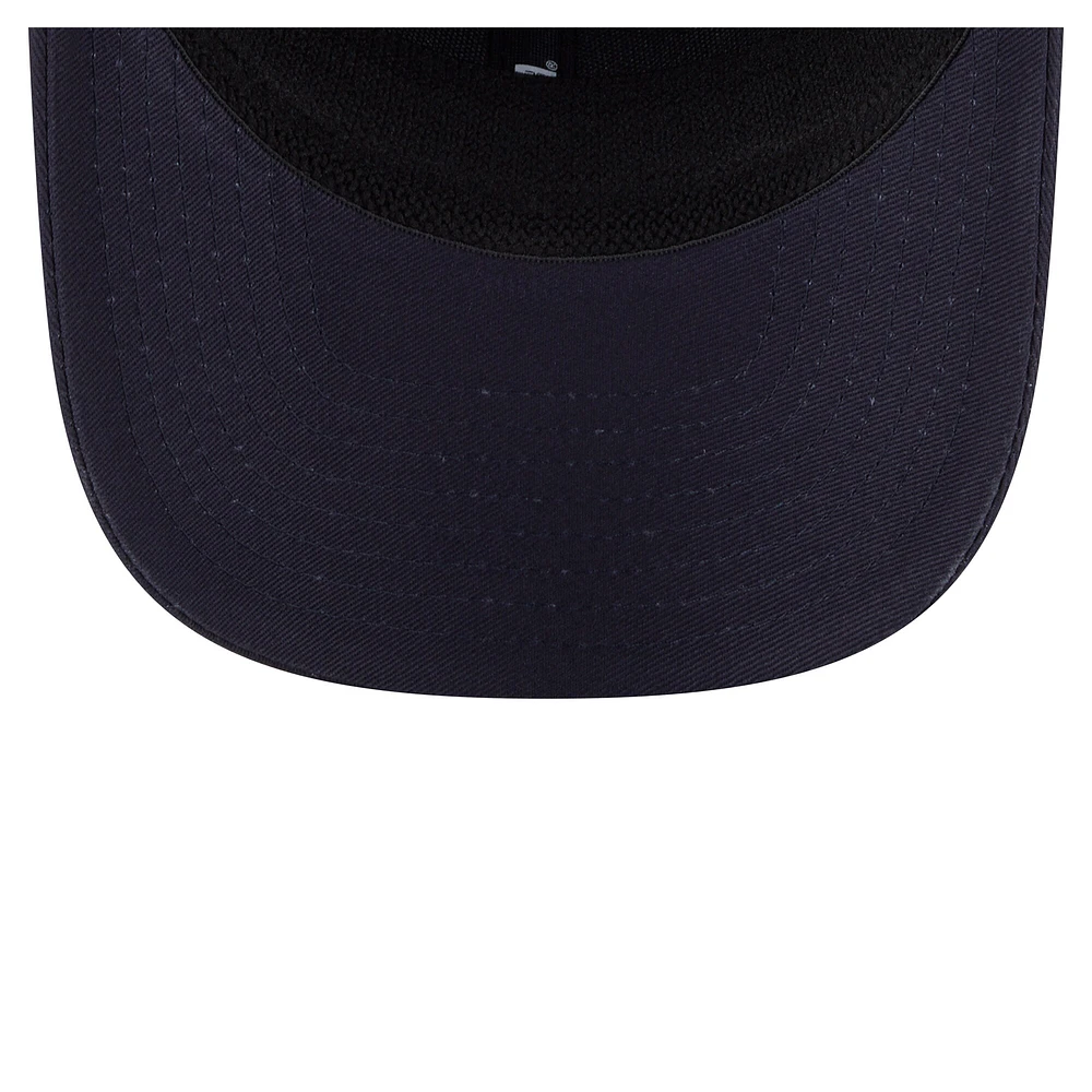 Casquette extensible à bouton-pression New Era bleu marine Atlanta Braves Circle Patch 9SEVENTY pour homme