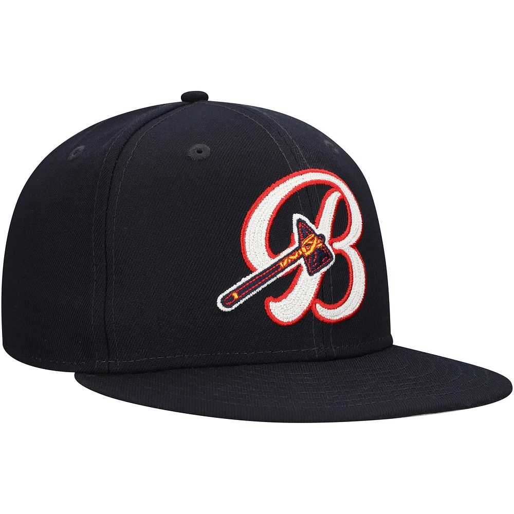 Casquette ajustée Atlanta Braves Duo Logo 2.0 59FIFTY pour homme New Era bleu marine