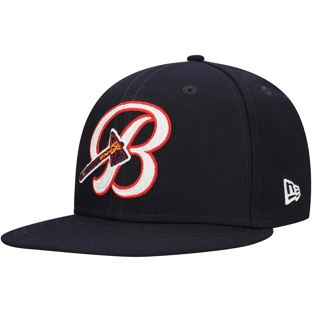 Casquette ajustée Atlanta Braves Duo Logo 2.0 59FIFTY pour homme New Era bleu marine