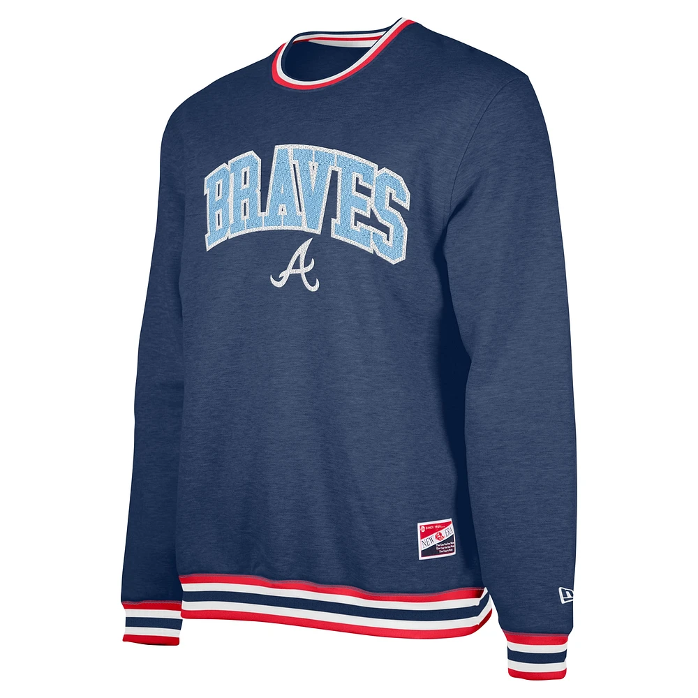 Sweat-shirt à capuche bleu marine Atlanta Braves pour homme New Era la fête des pères