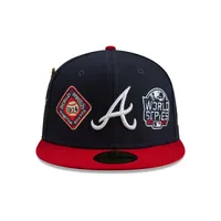 Atlanta Braves HISTORIC CHAMPIONS Navy-Red Fitted Hat