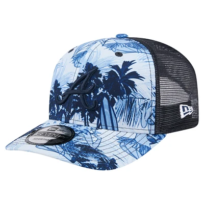 Casquette ajustable Hula Trucker 9SEVENTY bleu marine des Braves d'Atlanta pour homme de New Era