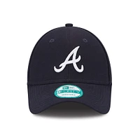 Casquette réglable New Era Atlanta Braves League 9FORTY pour homme bleu marine