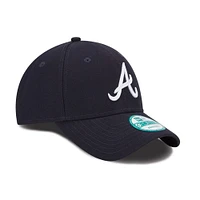 Casquette réglable New Era Atlanta Braves League 9FORTY pour homme bleu marine