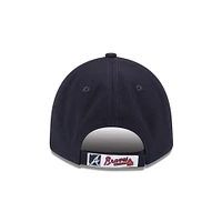 Casquette réglable New Era Atlanta Braves League 9FORTY pour homme bleu marine