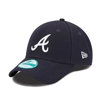 Casquette réglable New Era Atlanta Braves League 9FORTY pour homme bleu marine