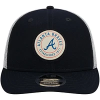 Casquette réglable 9FIFTY Atlanta Braves LP Circle Trucker New Era pour homme, bleu marine