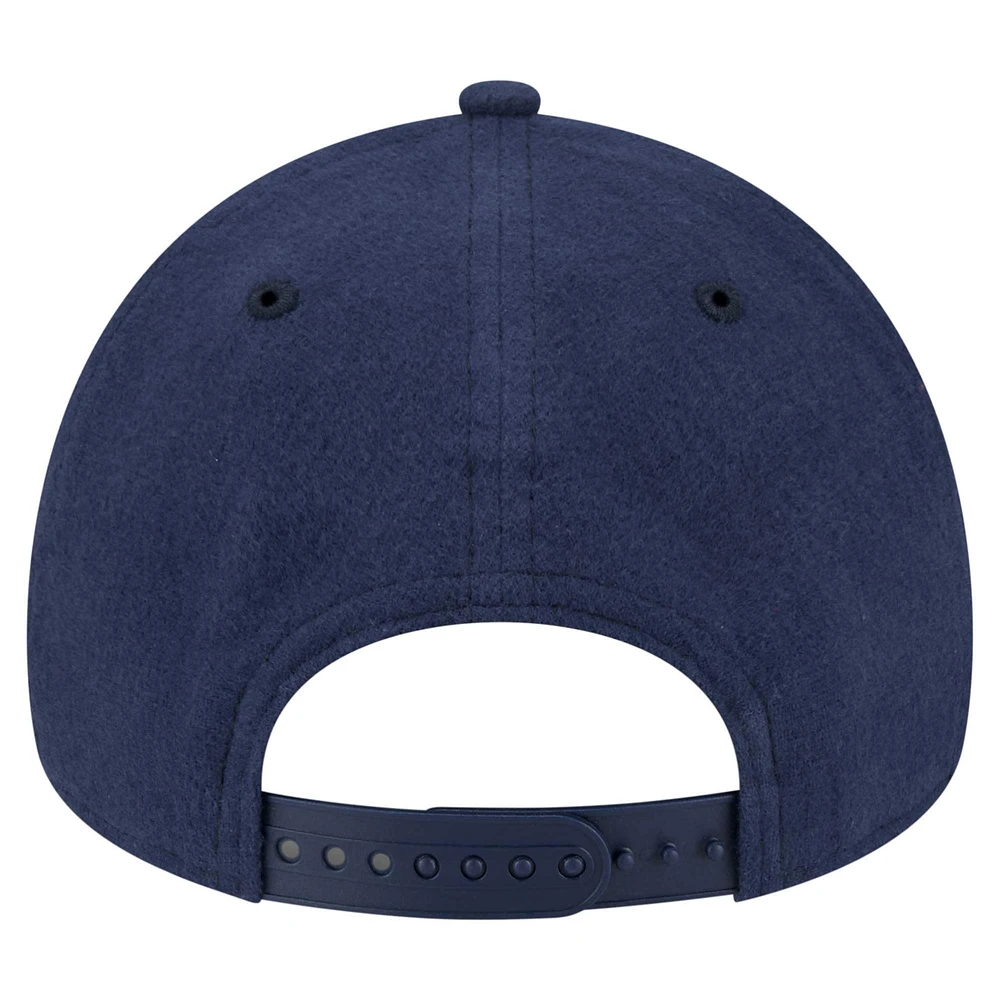 Casquette ajustable A-Frame 9FORTY en moleskine bleu marine pour homme New Era Atlanta Braves