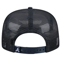 Men's New Era Navy Atlanta Braves Retro Satin Script Golfer Adjustable Hat