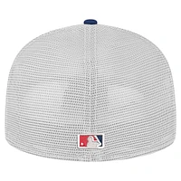 Men's New Era Navy Atlanta Braves Team Color 59FIFTY Trucker Fitted Hat