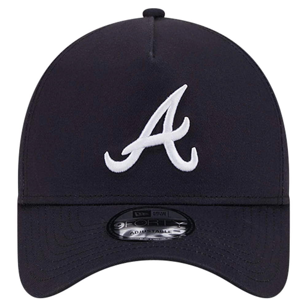 Casquette ajustable 9FORTY couleur équipe des Atlanta Braves New Era pour hommes, bleu marine
