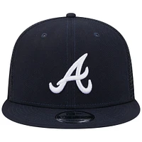 Men's New Era Navy Atlanta Braves Team Color Trucker 9FIFTY Snapback Hat