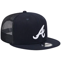 Men's New Era Navy Atlanta Braves Team Color Trucker 9FIFTY Snapback Hat