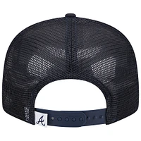 Men's New Era Navy Atlanta Braves Team Color Trucker 9FIFTY Snapback Hat