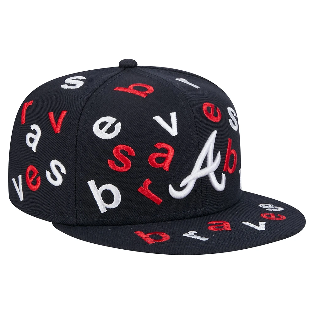 Casquette ajustée Atlanta Braves Team Confetti 59FIFTY pour homme New Era bleu marine