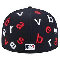 Casquette ajustée Atlanta Braves Team Confetti 59FIFTY pour homme New Era bleu marine