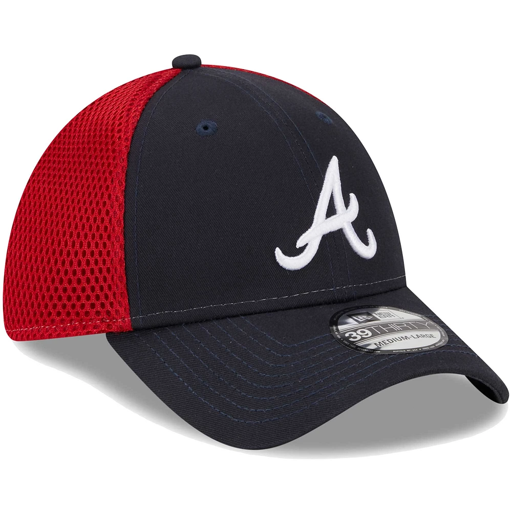 Men's New Era Navy Atlanta Braves Team Neo 39THIRTY Flex Hat