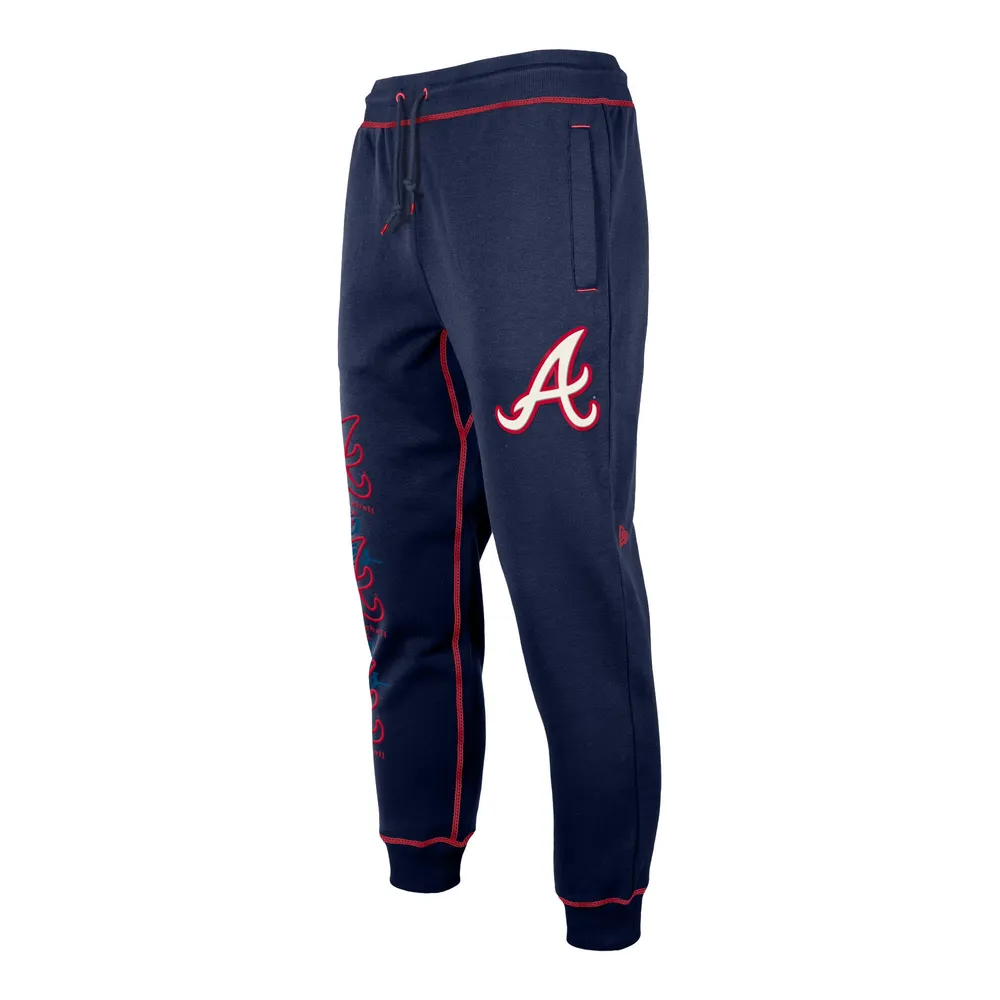 Men's New Era Navy Atlanta Braves Team Split Jogger Pants