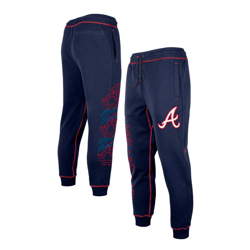 Men's New Era Navy Atlanta Braves Team Split Jogger Pants