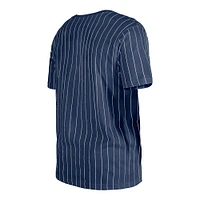Men's New Era Navy Atlanta Braves Throwback Pinstripe T-Shirt