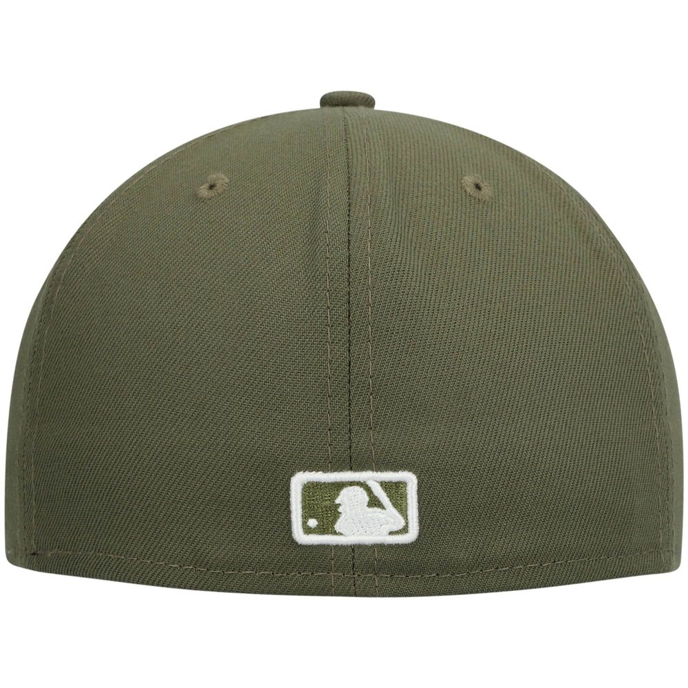Men's New Era Olive Atlanta Braves White Logo 59FIFTY Fitted Hat