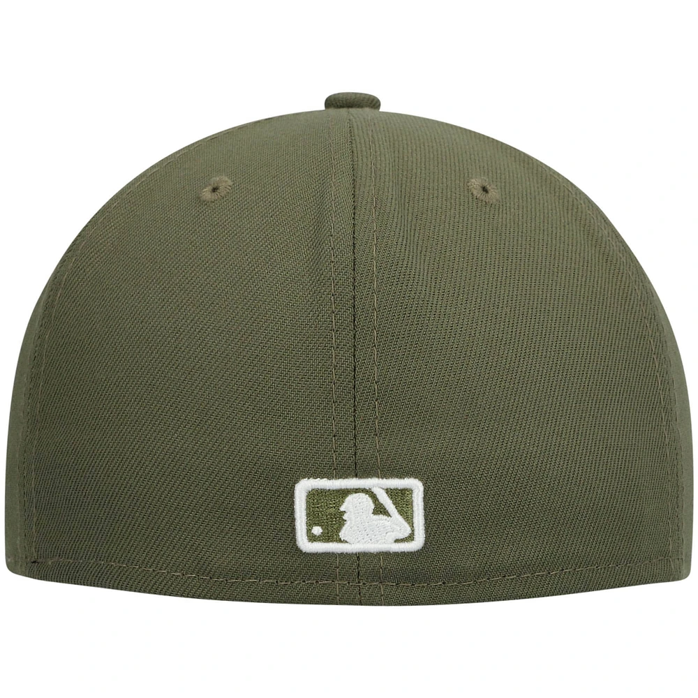 Men's New Era Olive Atlanta Braves White Logo 59FIFTY Fitted Hat