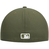 Men's New Era Olive Atlanta Braves White Logo 59FIFTY Fitted Hat