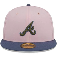 Men's New Era Pink/Blue Atlanta Braves  Olive Undervisor 59FIFTY Fitted Hat