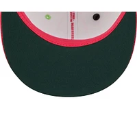 Men's New Era Pink/Green Atlanta Braves MLB x Big League Chew - Wild Pitch Watermelon Flavor Pack 59FIFTY Fitted Hat