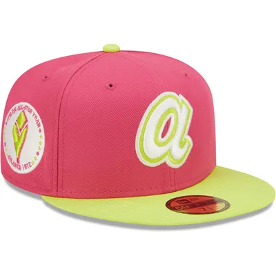 Men's Boston Red Sox New Era Pink Light Yellow Under Visor 59FIFTY Fitted  Hat