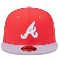 Men's New Era Red/Lavender Atlanta Braves Spring Color Two-Tone 59FIFTY Fitted Hat