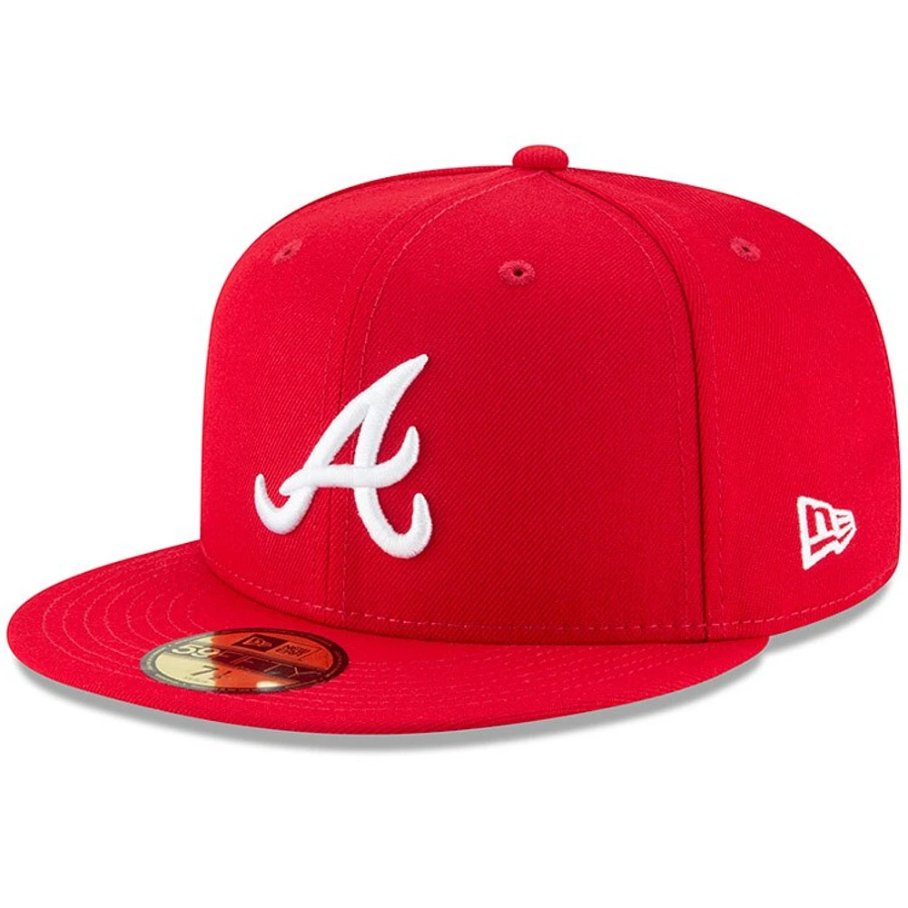 Men's New Era Red Atlanta Braves Fashion Color Basic 59FIFTY Fitted Hat