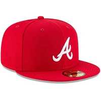 Men's New Era Red Atlanta Braves Fashion Color Basic 59FIFTY Fitted Hat